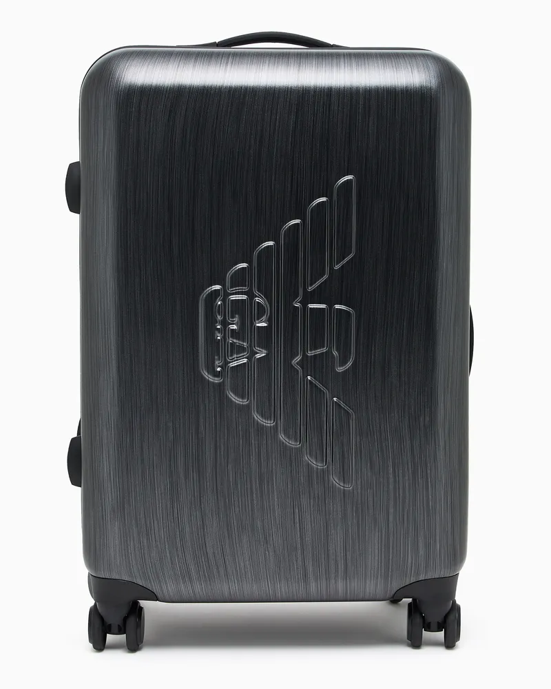 Emporio Armani Trolley Maxi-Adler Abs mit vier Rollen und Teleskopgriff Grau