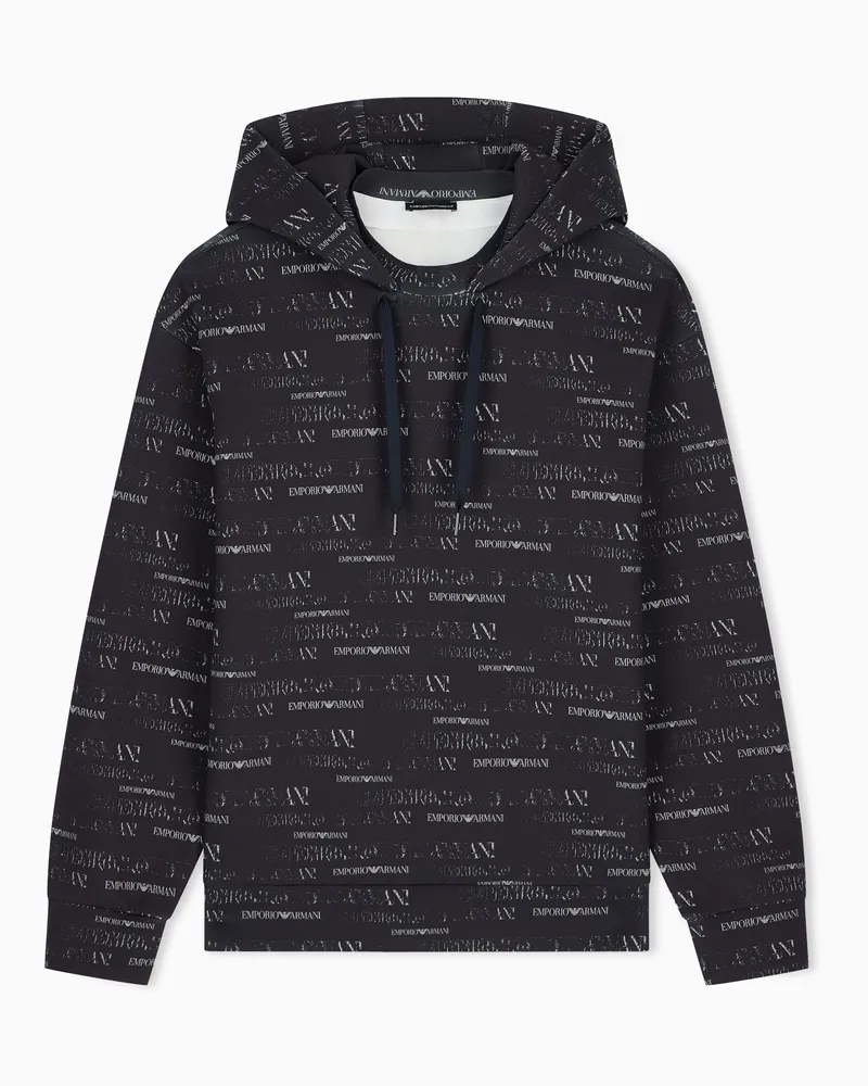 Emporio Armani Oversize Sweatshirt aus Baumwoll-Double-Jersey Blau