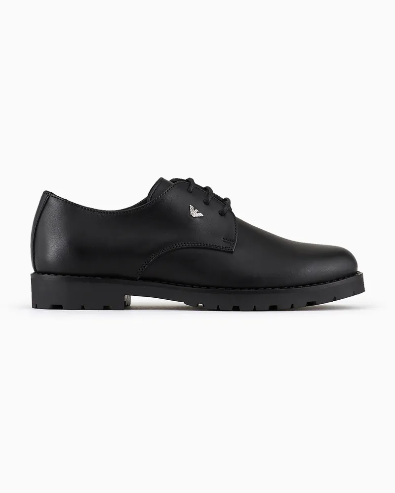 Emporio Armani Derby aus Leder Schwarz