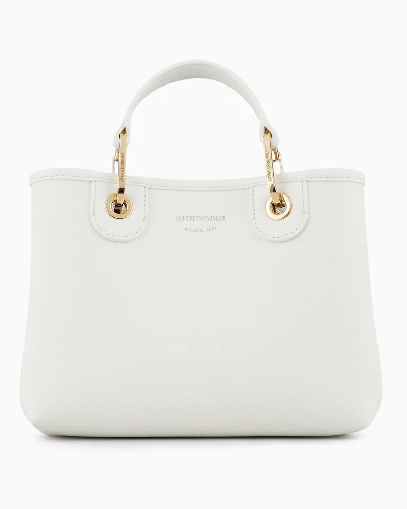 Emporio Armani Kleiner Shopper MyEA mit Hirsch-Print Weiß