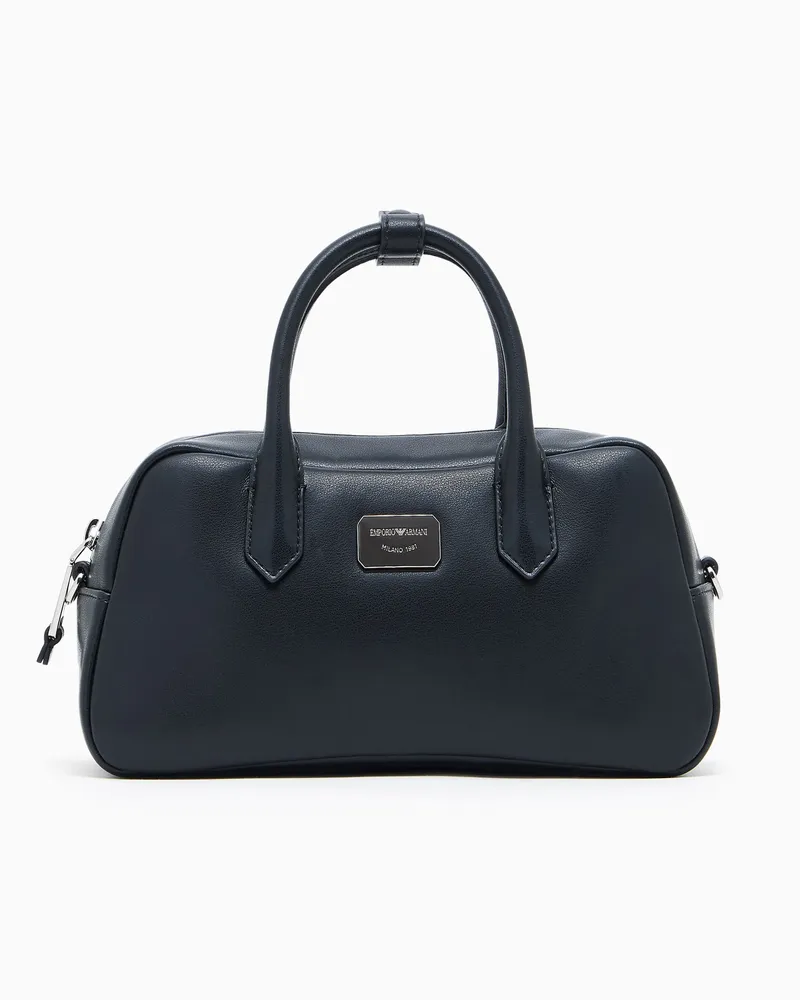 Emporio Armani Henkeltasche aus weichem Leder Schwarz