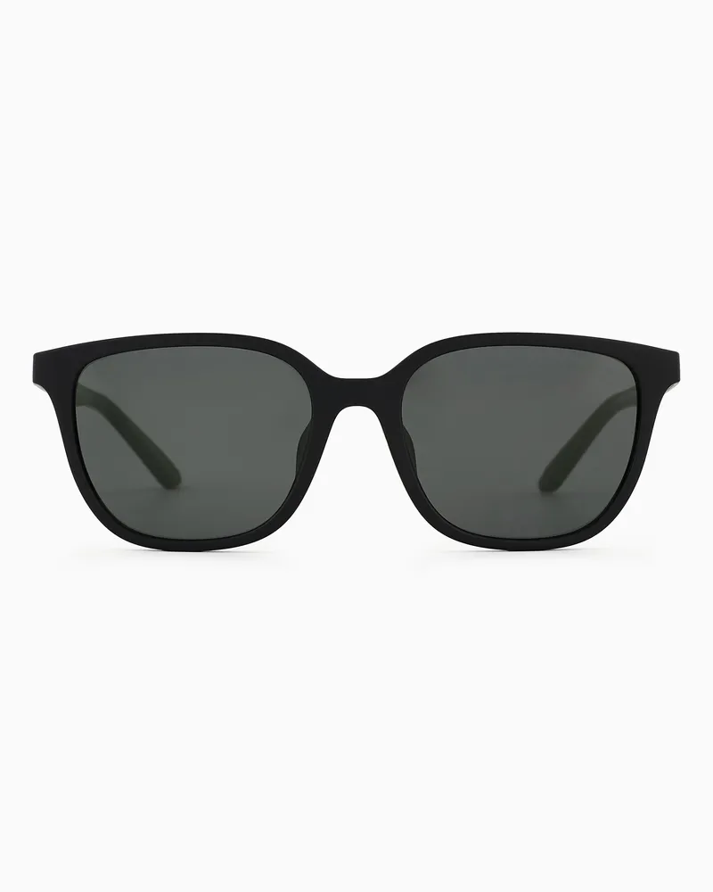 Emporio Armani Rechteckige Sonnenbrille für Kinder Schwarz