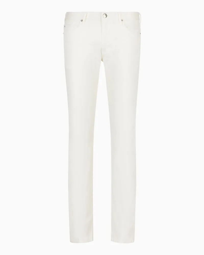 Emporio Armani Hose J06 in Slim Fit aus Twill-Stretch Weiß