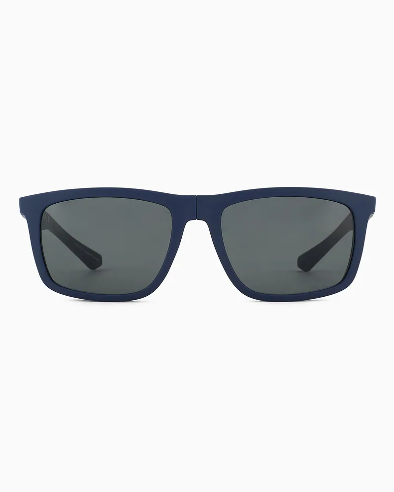 Emporio Armani Eckige Sonnenbrille für Herren Blau