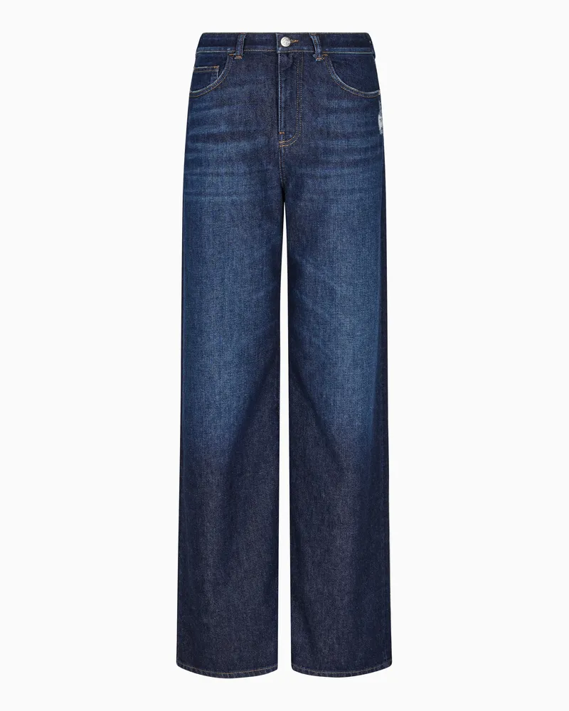 Emporio Armani Relaxed Fit Jeans J8B aus Vintage-Denim Blau