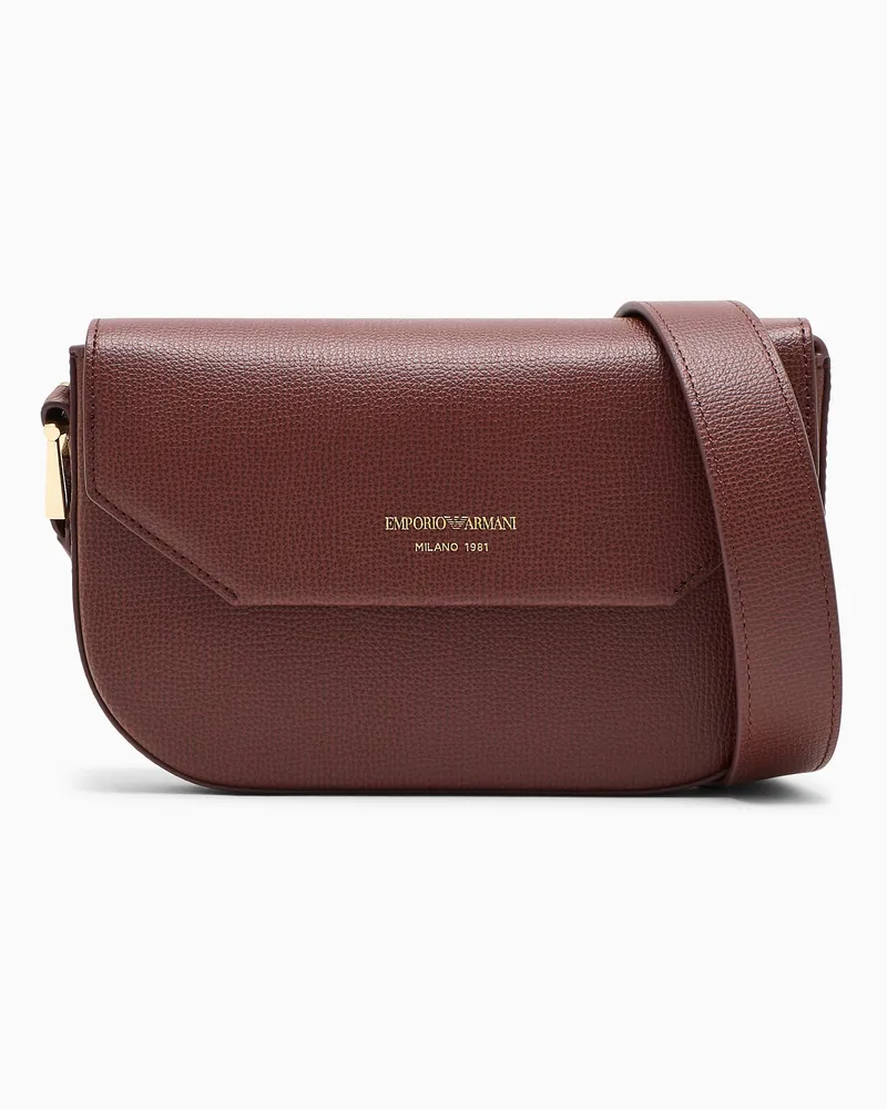 Emporio Armani Minitasche aus Leder mit Emporio Armani 1981 Schulterriemen Burgunderrot