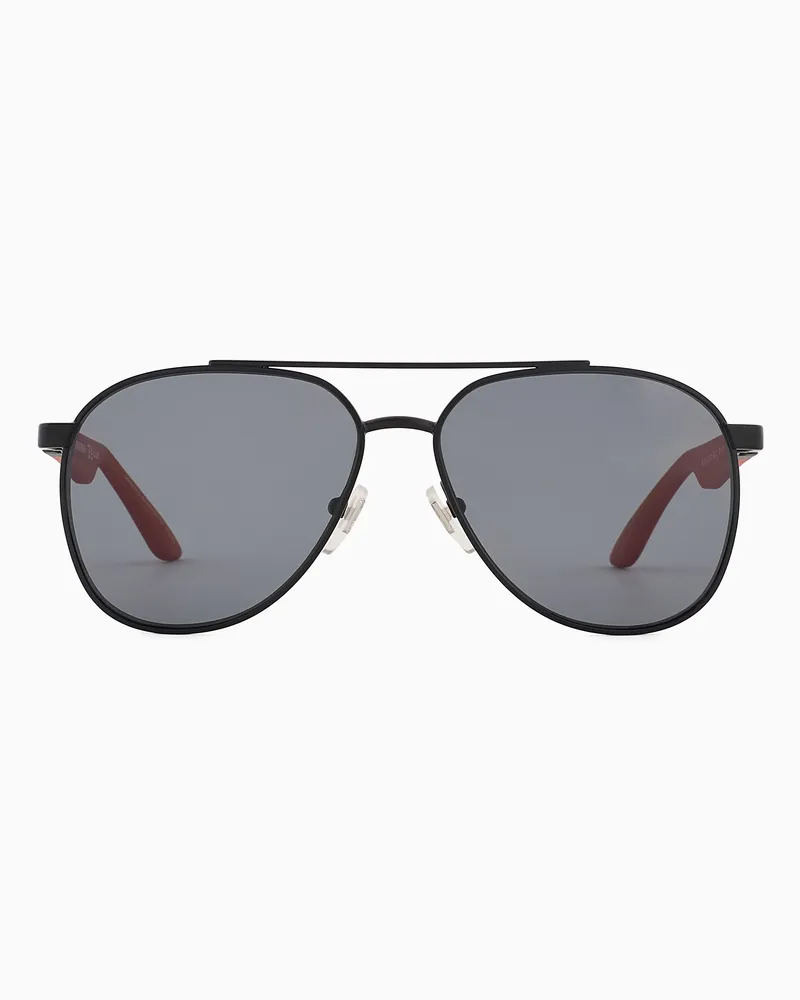 Emporio Armani Sonnenbrille für Kinder mit Pilotenfassung Schwarz