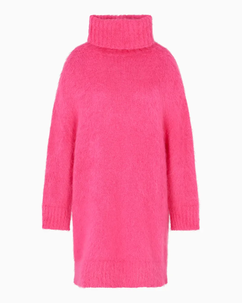 Emporio Armani Maxi-Pullover aus einer glatten Mohair-Woll-Mischung Pink