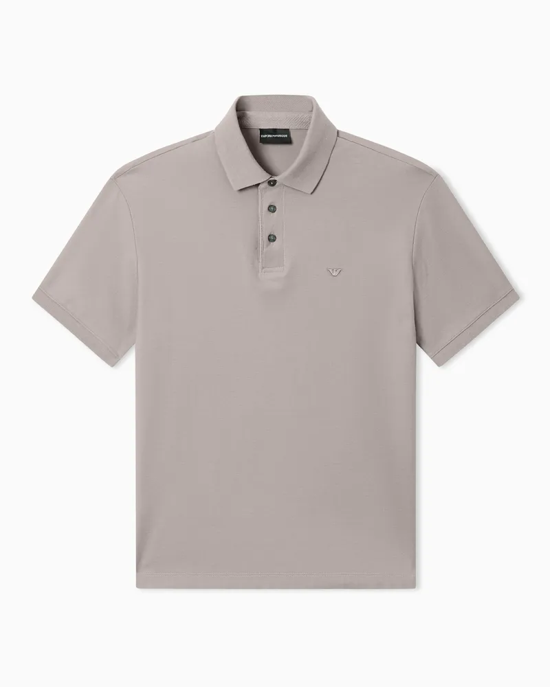 Emporio Armani Regular-Fit-Poloshirt aus Piqué Grau