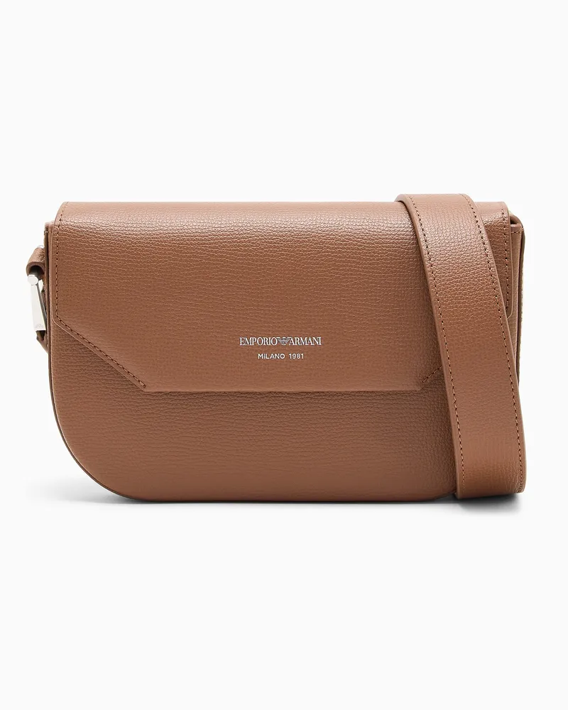 Emporio Armani Minitasche aus Leder mit Emporio Armani 1981 Schulterriemen Braun