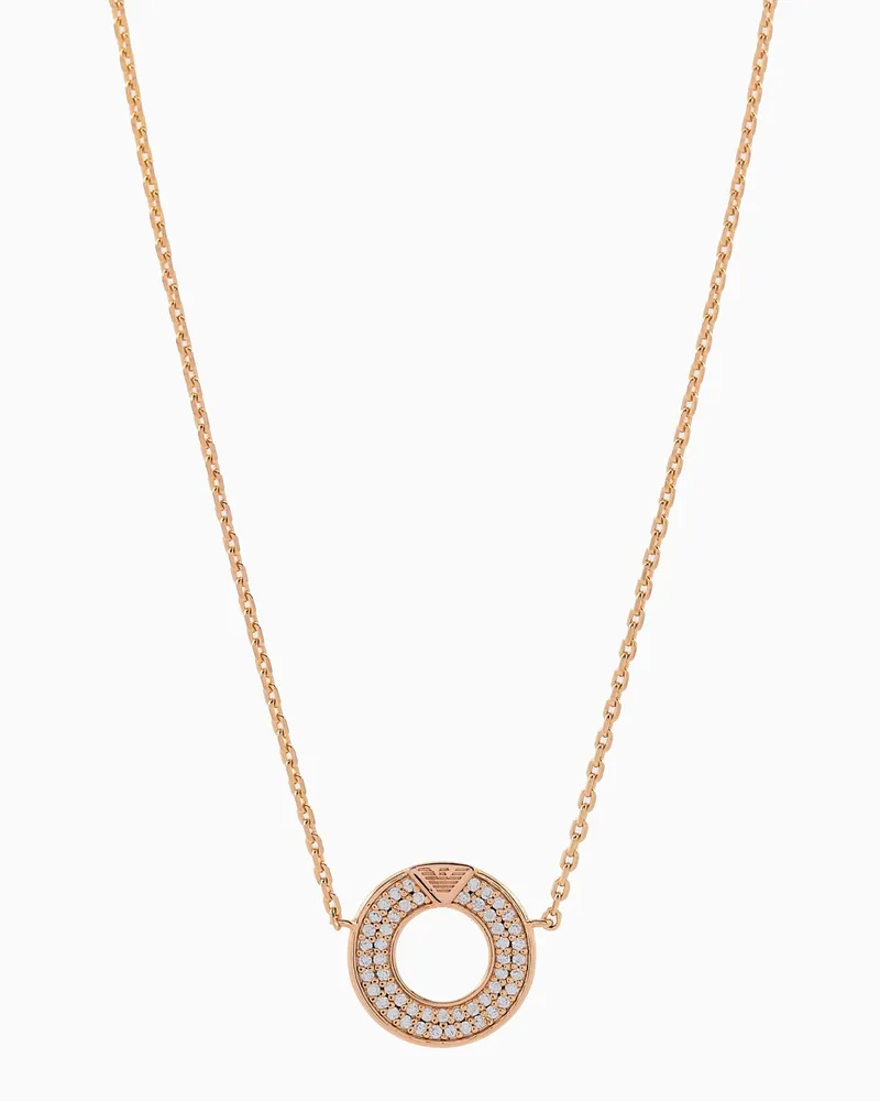Emporio Armani Kette aus roségoldfarbenem Sterlingsilber mit Anhänger Mehrfarbig