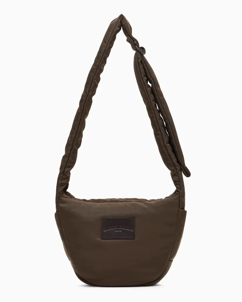 Emporio Armani Umhängetasche aus wattiertem Nylon Grün