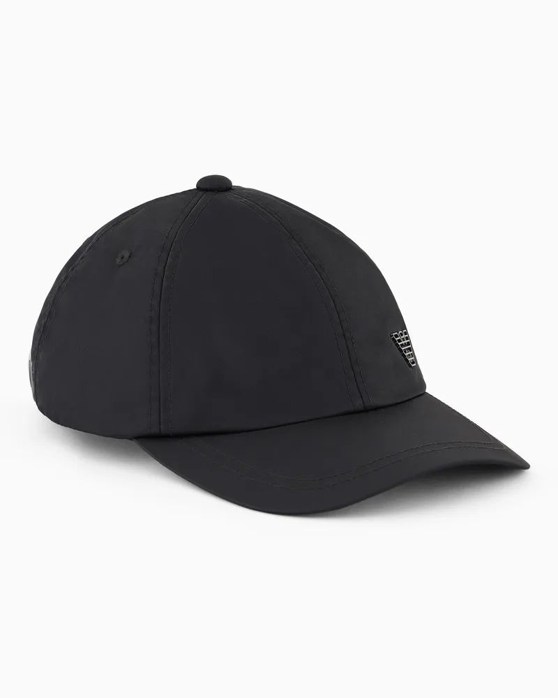 Emporio Armani ASV Baseballcap aus Nylon mit Adler-Plakette Schwarz