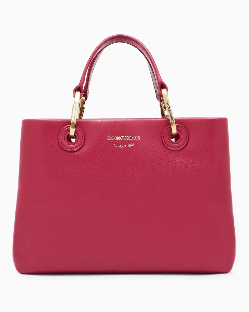Emporio Armani MyEA kleiner Shopper aus Nappaleder Rot