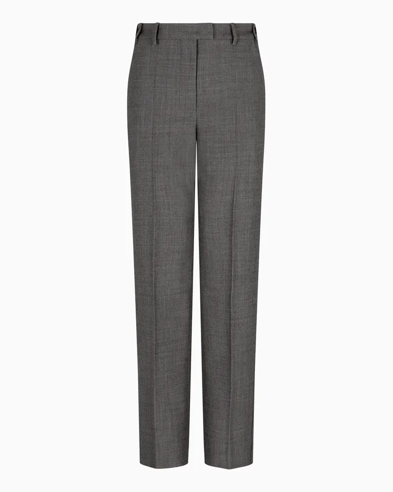Emporio Armani Hose aus Crêpe-Mouliné-Wolle Braun