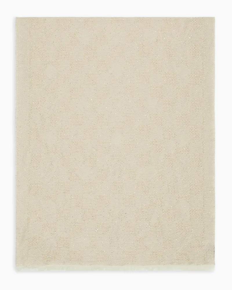 Emporio Armani Stola mit Mikropailletten Weiß