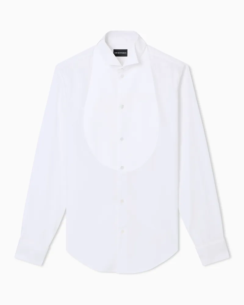 Emporio Armani Smokinghemd mit Plastron Weiß