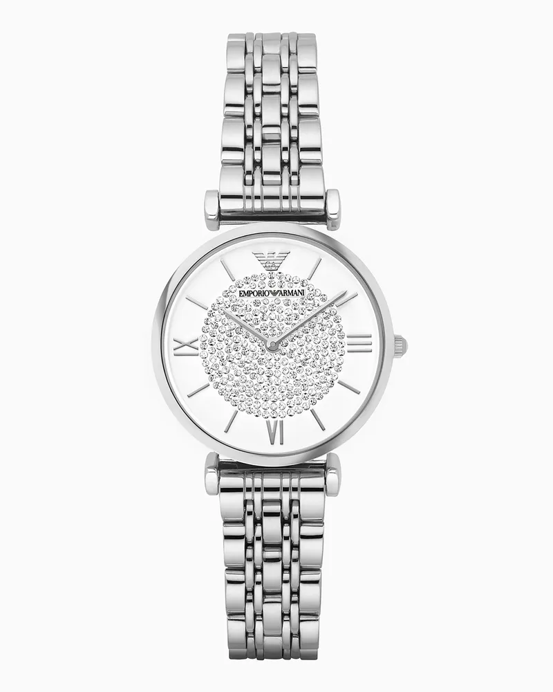 Emporio Armani Damen-Zweizeigeruhr mit Edelstahlarmband Mehrfarbig
