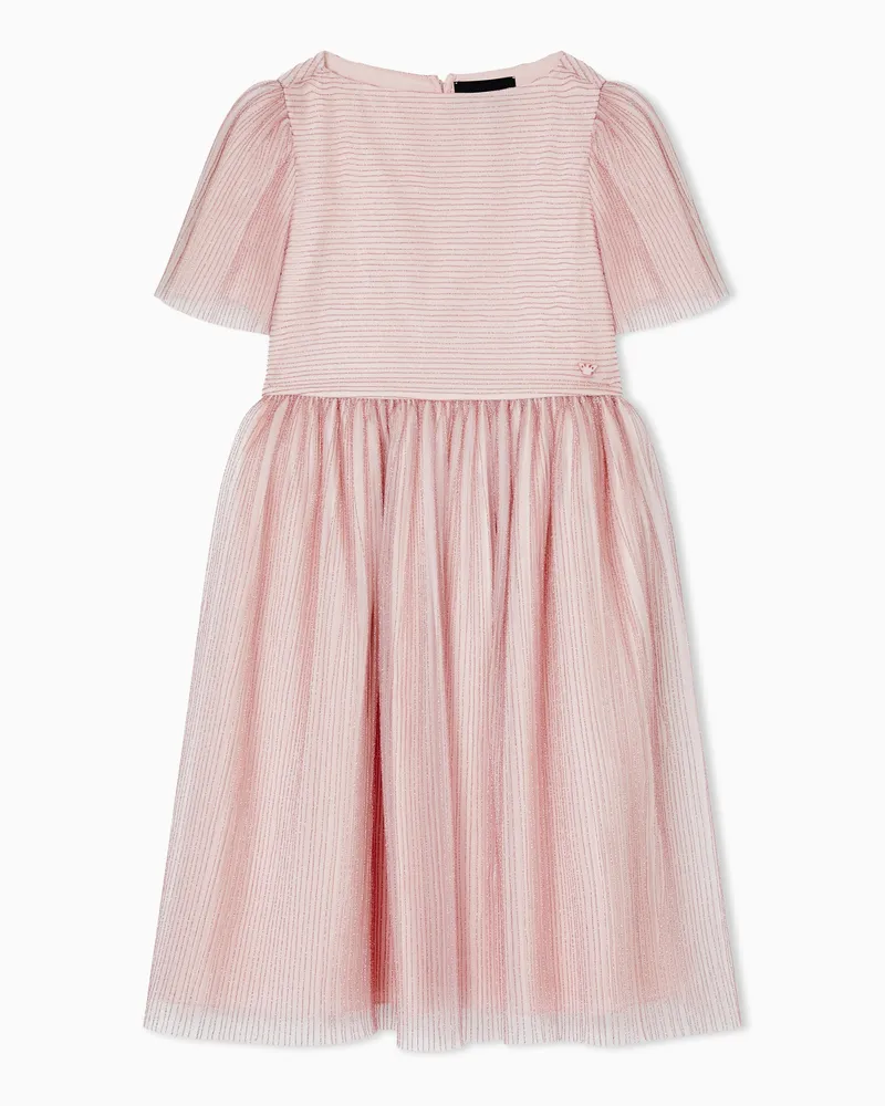 Emporio Armani Kleid aus Tüll mit Lurex-Streifen Pink