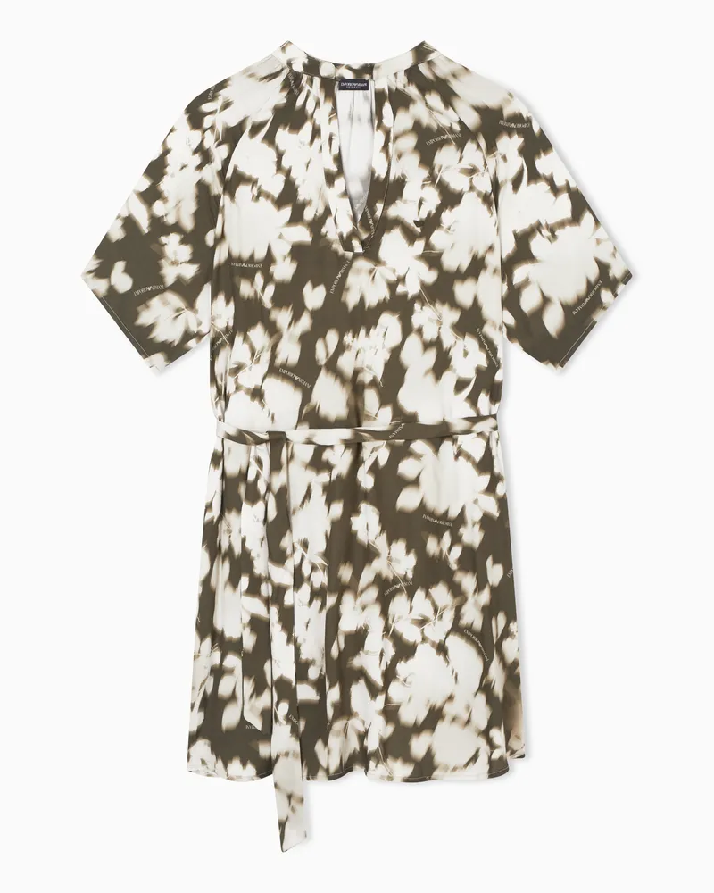 Emporio Armani Kaftan-Kleid mit Blumenprint Grün