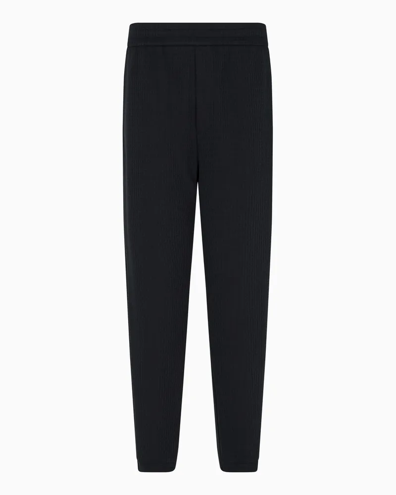 Emporio Armani ASV Jersey-Hose aus einer Lyocell-Mischung in Jacquard-Stoff-Verarbeitung Marineblau
