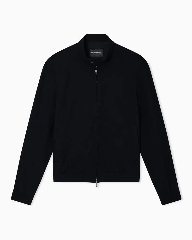 Emporio Armani Blouson in fresh Icon textured wool Schwarz