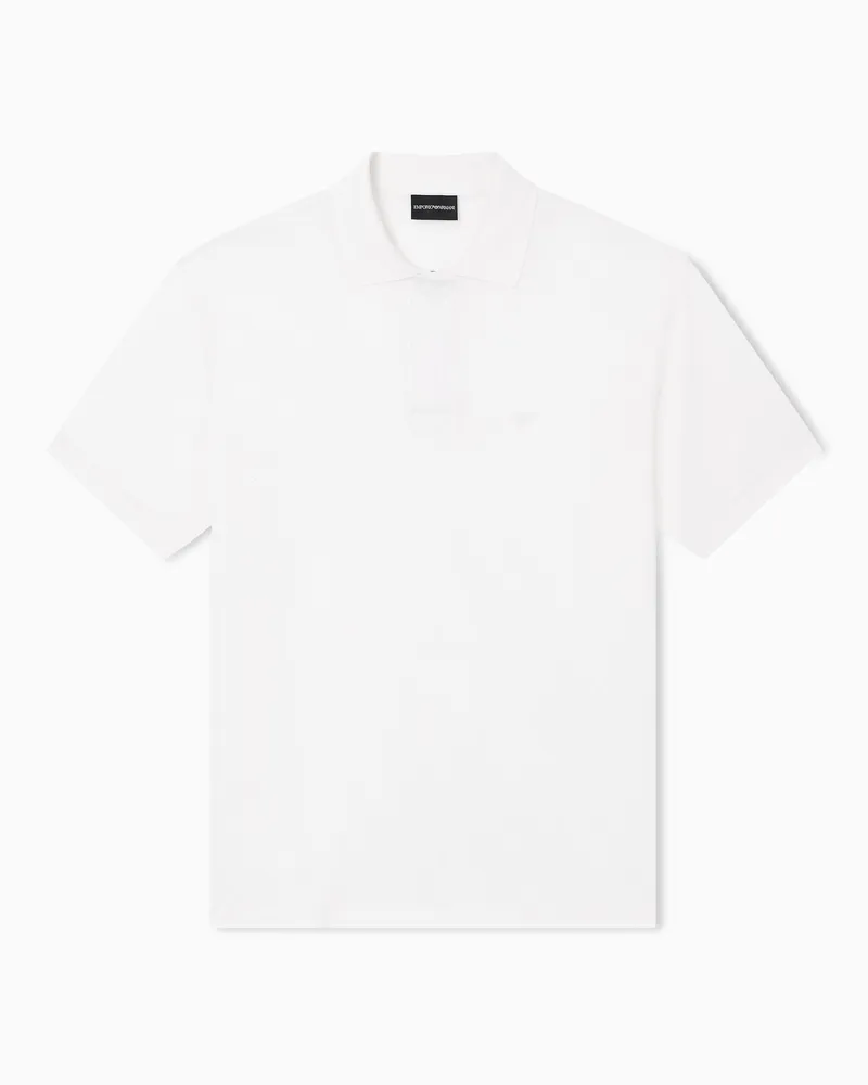 Emporio Armani Travel Essential Poloshirt aus einer Jersey-Lyocell-Mischung Weiß