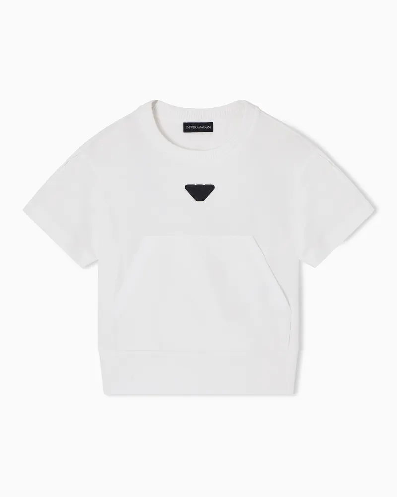 Emporio Armani Heavy jersey T-shirt with pocket Weiß