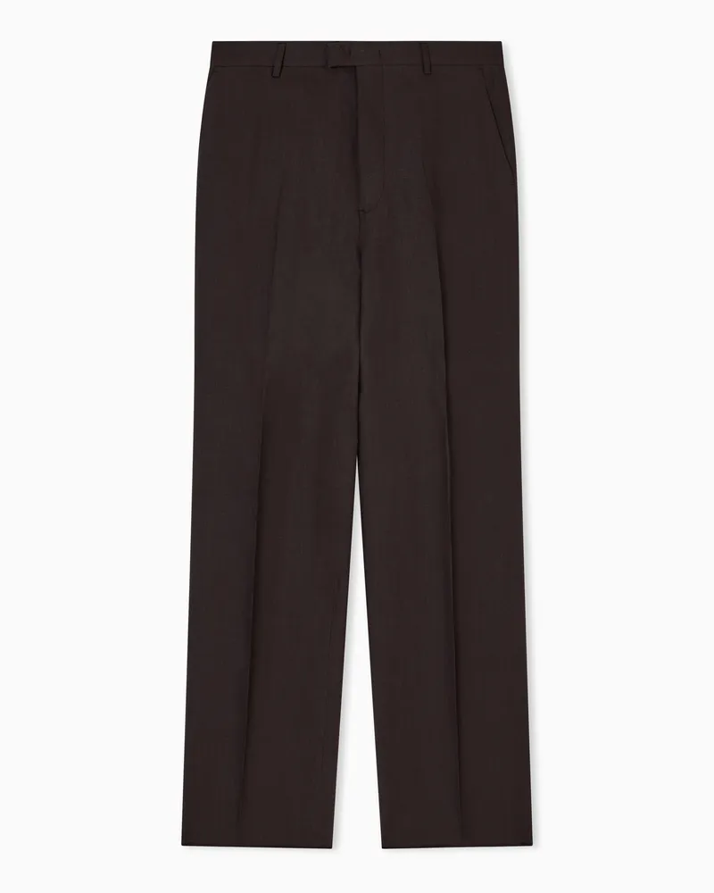 Emporio Armani Hose aus reinem Leinen Braun