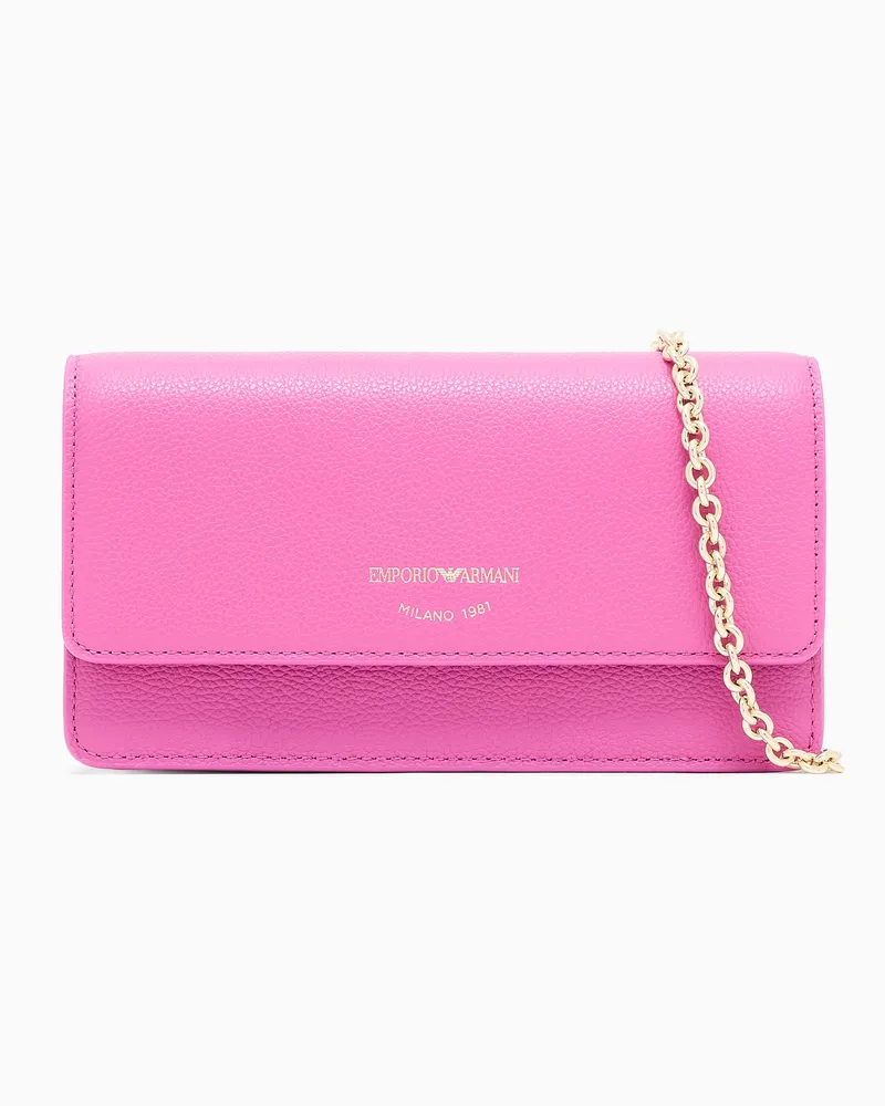 Emporio Armani Minitasche aus getrommeltem Leder Pink
