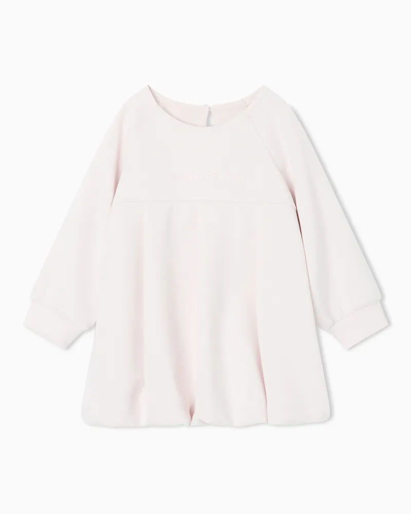 Emporio Armani Babykleid aus Modaljersey mit langen Ärmeln und Faltenrock Pink