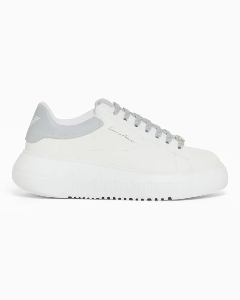 Emporio Armani Sneaker aus Leder mit Logo-Lettering Grau