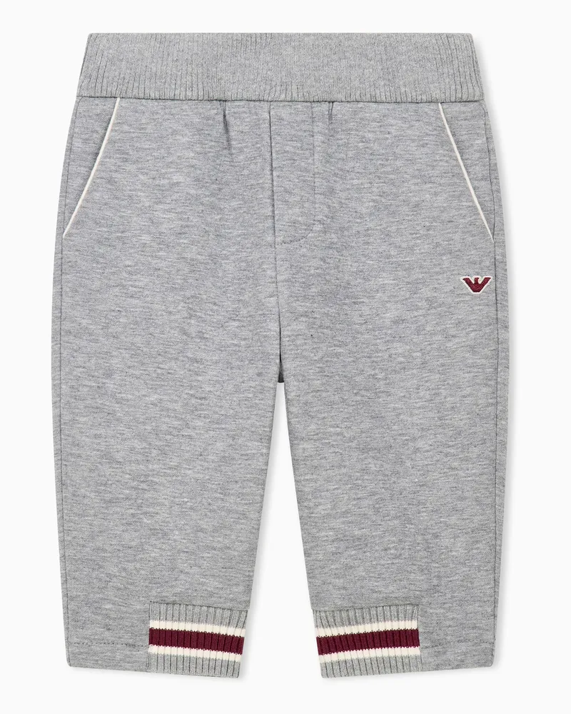 Emporio Armani Jogginghose Regular Fit aus Baumwolljersey mit Rippbündchen Grau