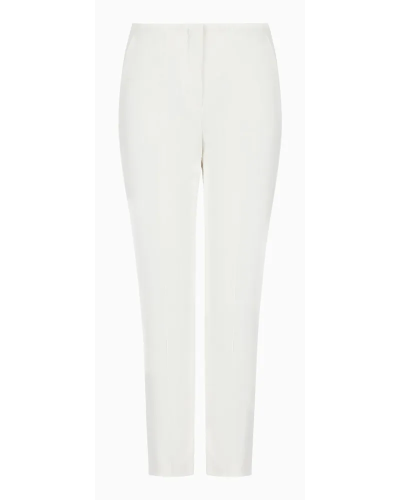 Emporio Armani 7/8-hose aus Elastischer Gabardine Weiss