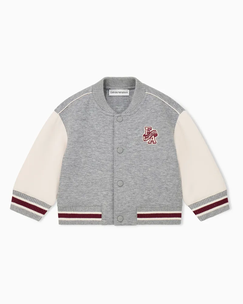Emporio Armani College-Jacke aus Jersey im Regular Fit mit Druckknöpfen Grau