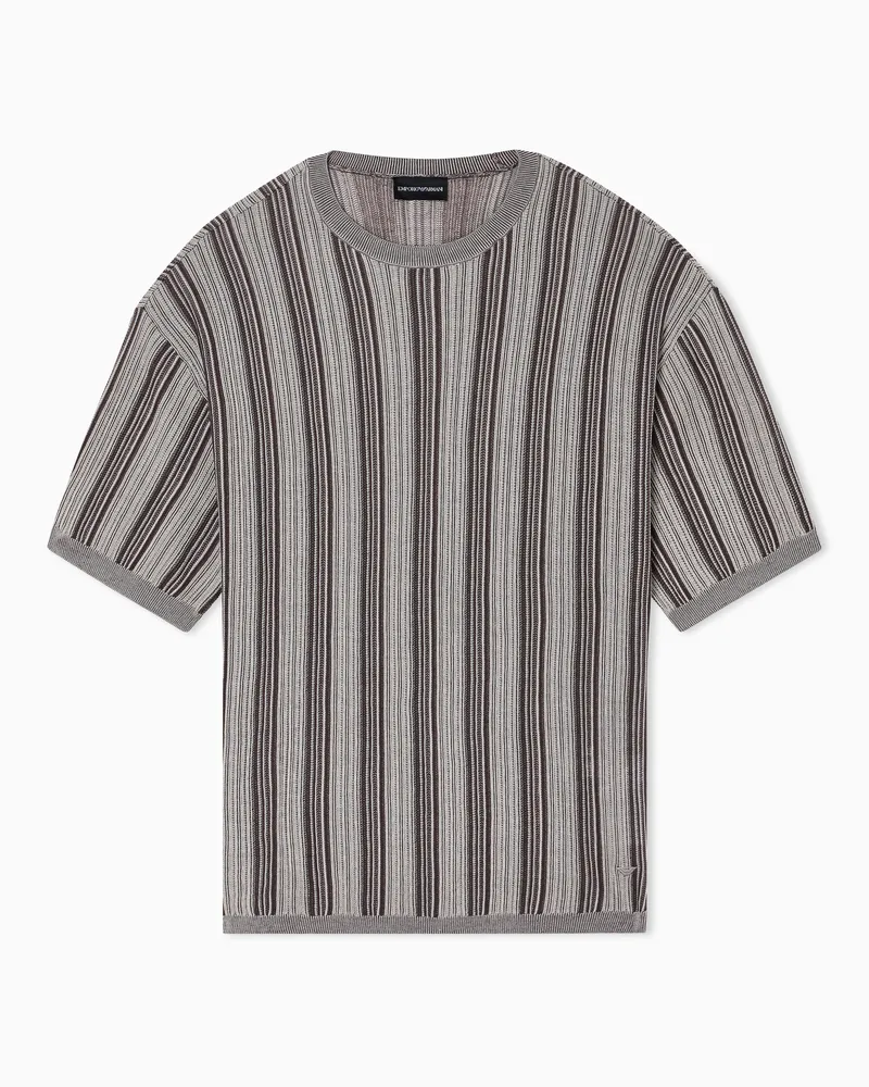 Emporio Armani Lyocell cotton silk knit sweater Beige