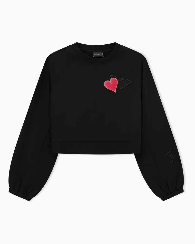 Emporio Armani ASV Sweatshirt aus French-Terry-Jersey mit Logo Schwarz