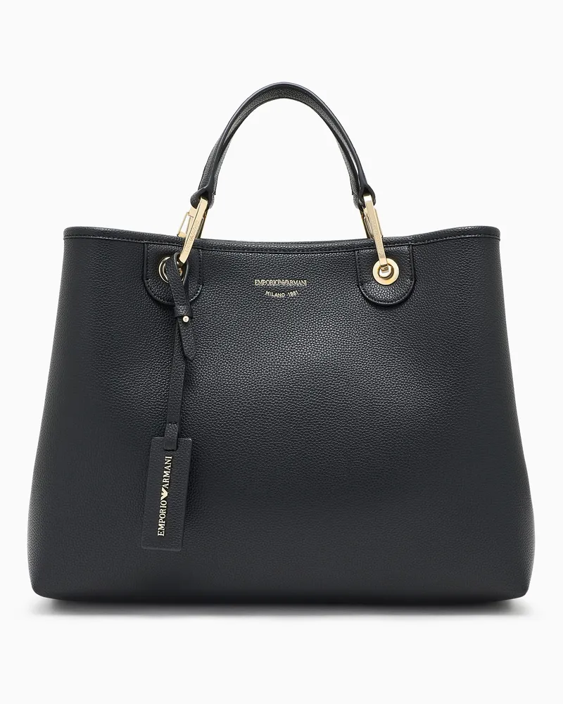 Emporio Armani Mittelgroßer Shopper MyEA mit Hirsch-Print Schwarz