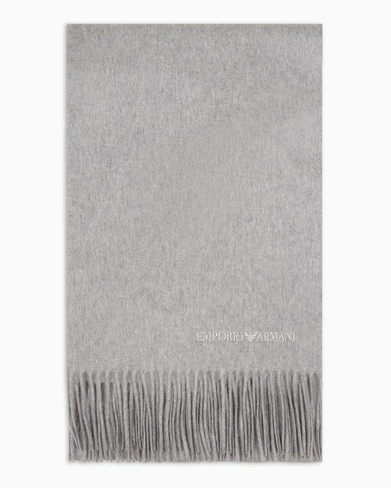 Emporio Armani Schal aus Kaschmirstoff Grau