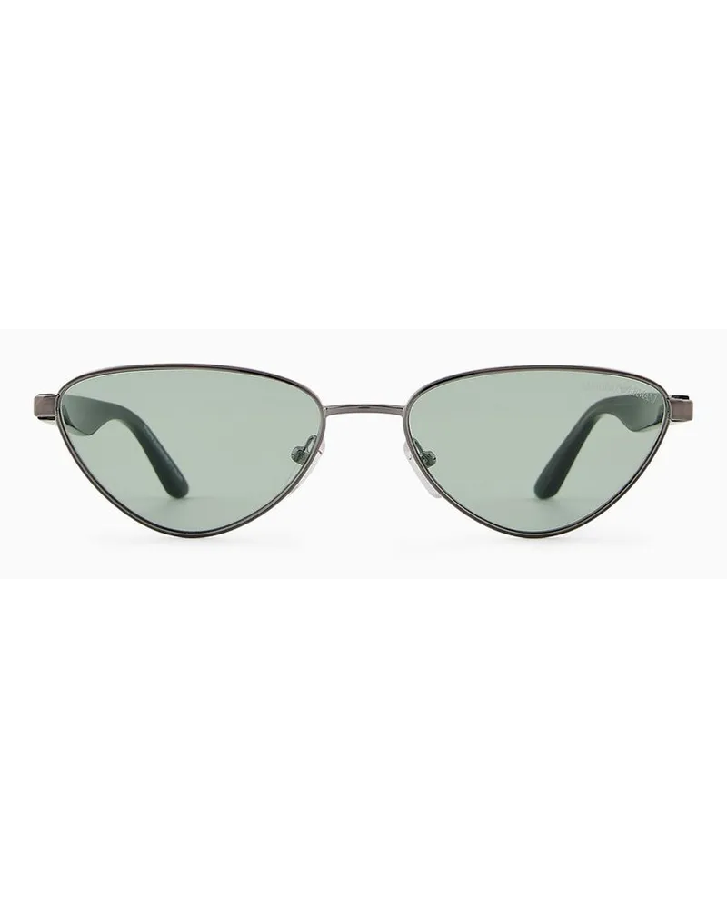Emporio Armani Sonnenbrille mit Unregelmäßig Geformter Fassung Für Damen Grau