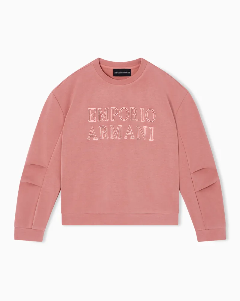 Emporio Armani Sweatshirt  aus Cupro mit Stickerei Pink