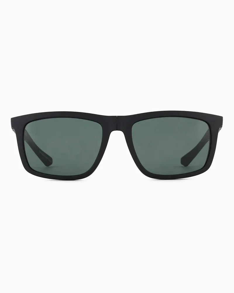 Emporio Armani Eckige Sonnenbrille für Herren Schwarz