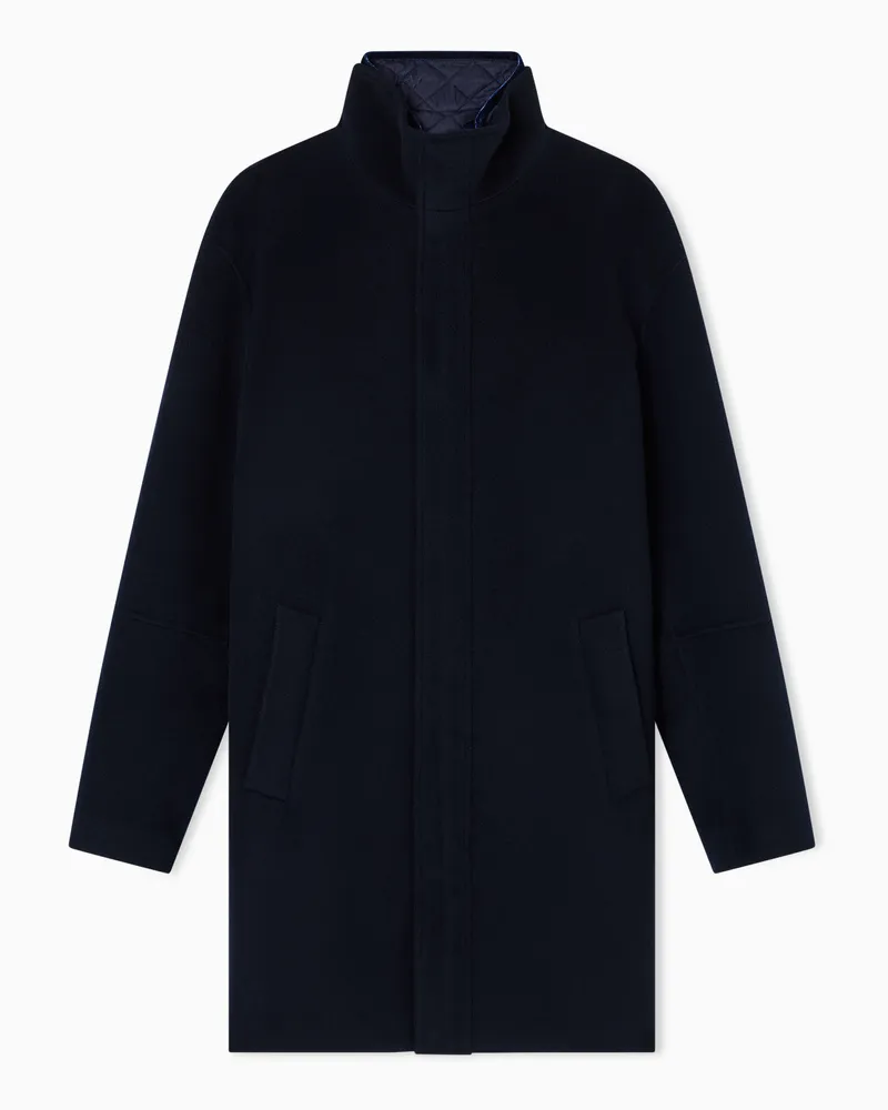 Emporio Armani 2-in1-Mantel aus Schurwolle Marineblau