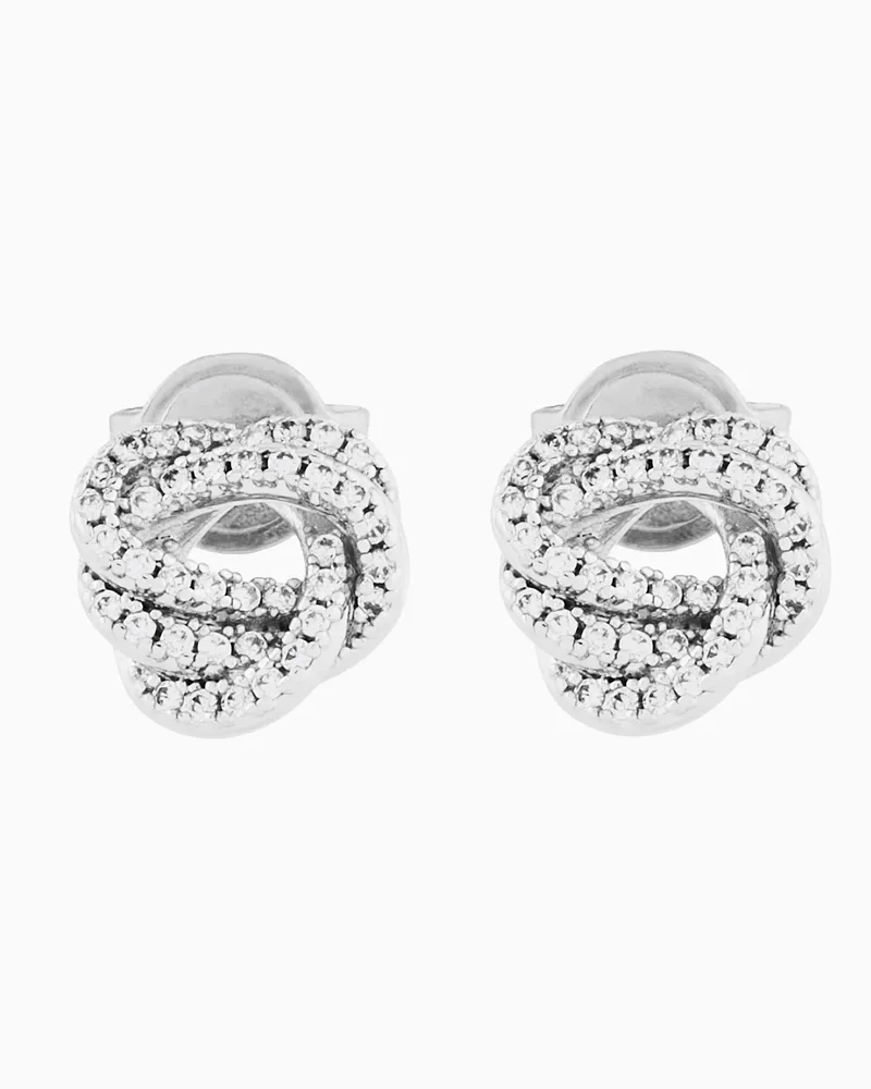 Emporio Armani Ohrstecker aus silberfarbenem Messing Mehrfarbig