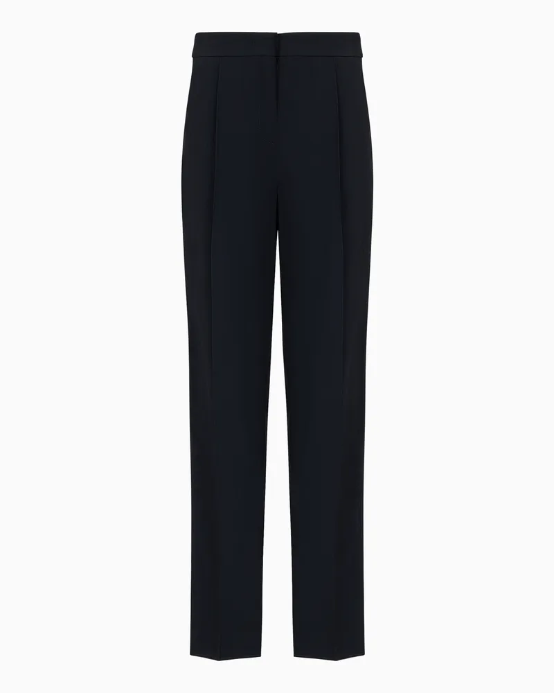 Emporio Armani Hose mit Bundfalten aus Envers-Satin Schwarz