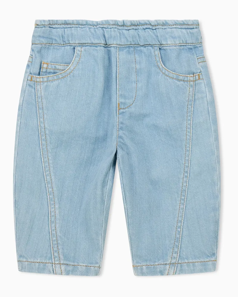 Emporio Armani 5-Pocket-Jeans mit elastischem Bund und Kontrastnähten Blau