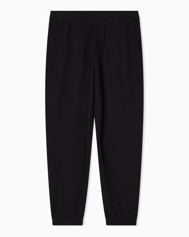 Emporio Armani ASV Jersey-Hose aus einer Lyocell-Mischung in Jacquard-Stoff-Verarbeitung Schwarz
