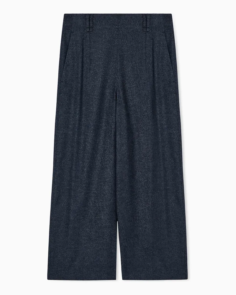 Emporio Armani Culotte-Hose aus Mouliné-Flanell Blau