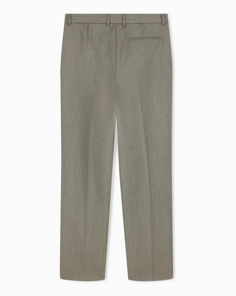 Emporio Armani Hose aus Schurwolle mit Jaspé-Gewebe Beige