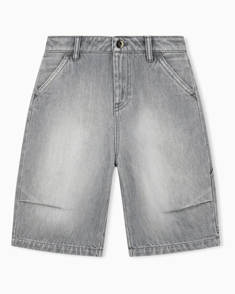 Emporio Armani Regular Fit Denim-Shorts aus Baumwolle im 5-Pocket-Design Grau